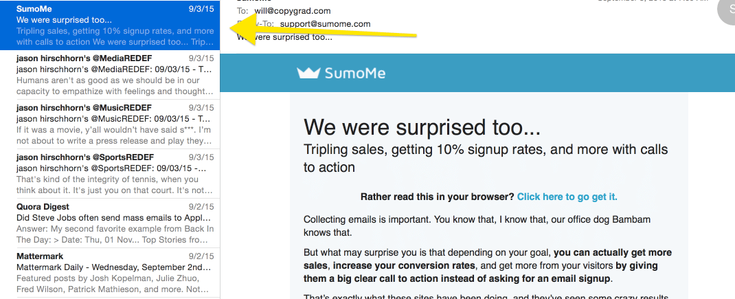 I'm a sucker for SumoMe emails